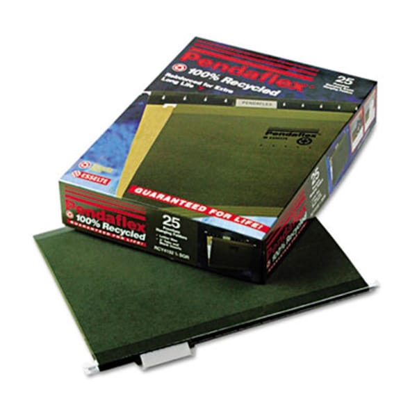 Pendaflex RCY415215SGR Reinforced Hanging File Folders- Kraft- Letter- Standard Green- 25/Box